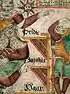 Time Periods category image of a medieval illustration of oddly-posed people next to an ancient calendar